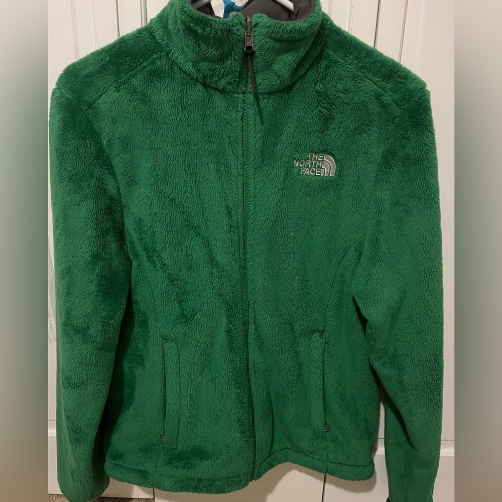 North face green fleece jacket.